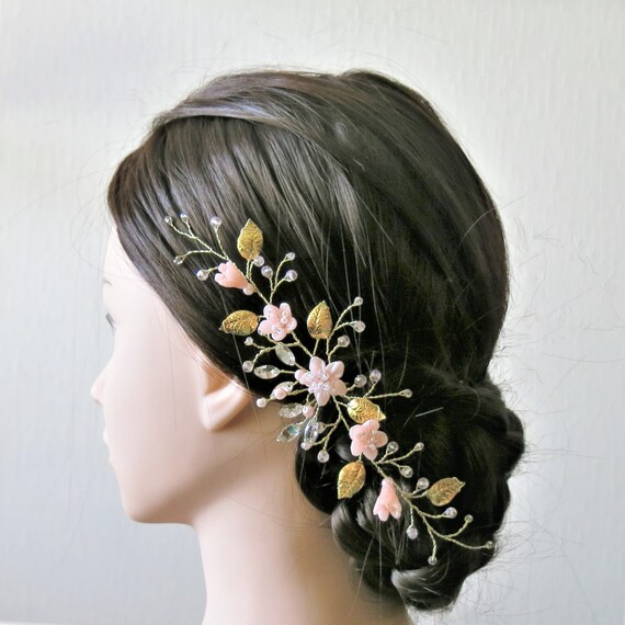 Bridal Hair Piece Vine Floral Silver Bride Hair Pin Boho Etsy