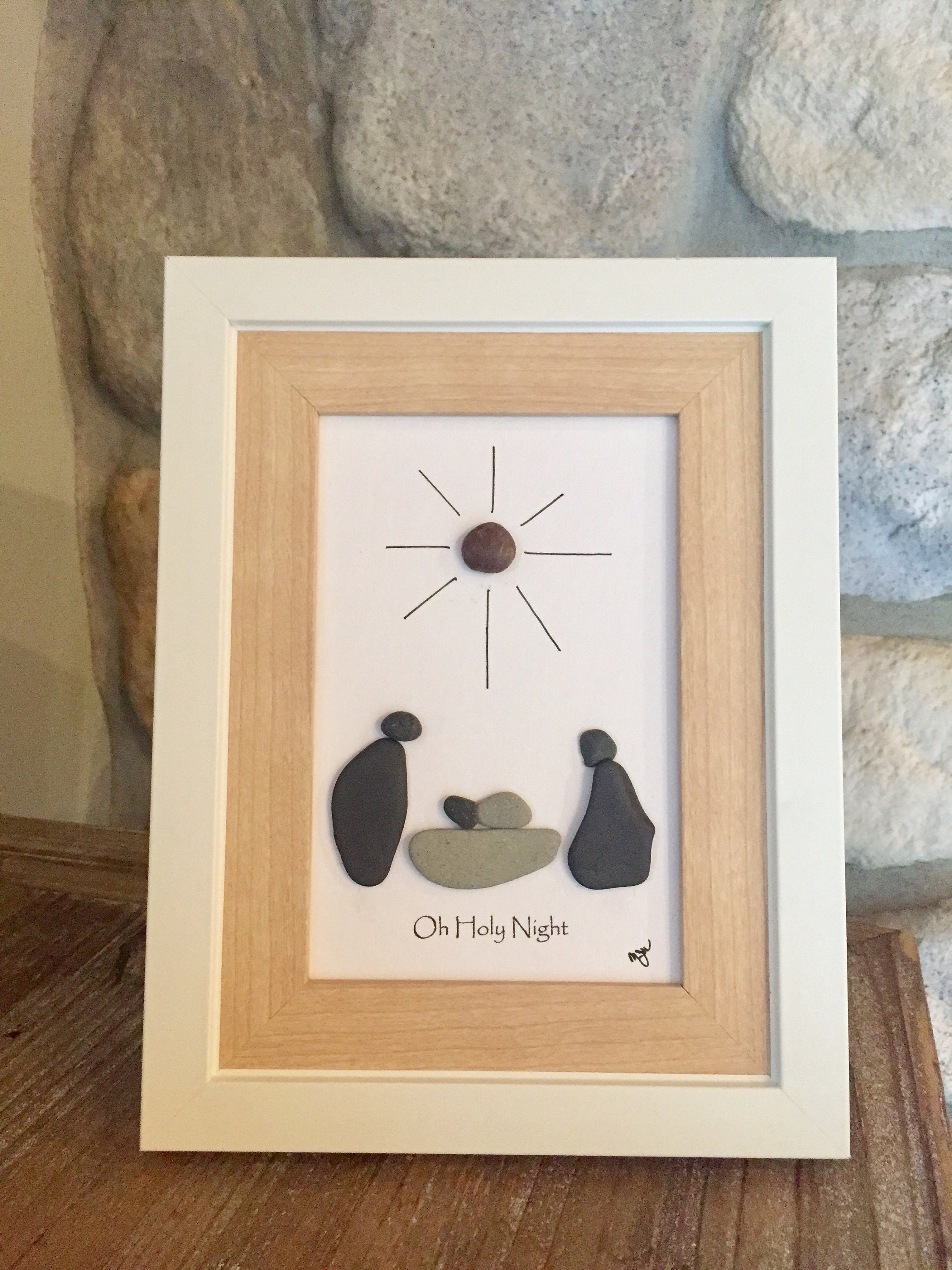 Pebble Art Nativity Pebble Art Christmas Pebble Art Jesus Etsy