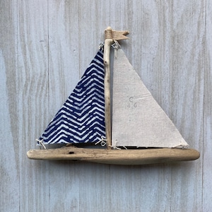 Driftwood sailboat, Sailboat, Rustic Sailboat. Nautical Decor