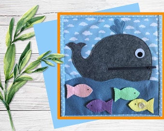 Childrens Sensory Busy Book Page - Toddler Quiet Activity Build A Book Montessori Style Learning