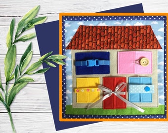 Childrens Sensory Busy Book Page - Toddler Quiet Activity Build A Book Montessori Style Learning