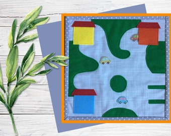 Childrens Sensory Busy Book Page - Toddler Quiet Activity Build A Book Montessori Style Learning