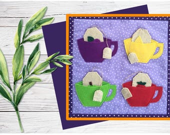 Felt Tea Cups Busy Book Page: Sensory Learning Activity