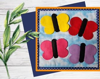 Childrens Sensory Busy Book Page - Toddler Quiet Activity Build A Book Montessori Style Learning