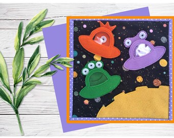 Aliens in Spaceship Busy Book Page