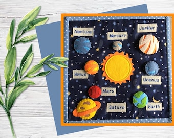 Childrens Sensory Busy Book Space Page - Toddler Quiet Activity Build A Book Montessori Style Learning