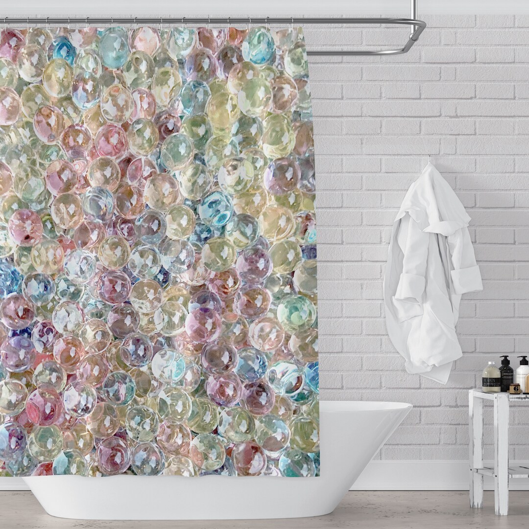 Pastel Water Beads Shower Curtain for Whimsical Kids Bathroom Etsy