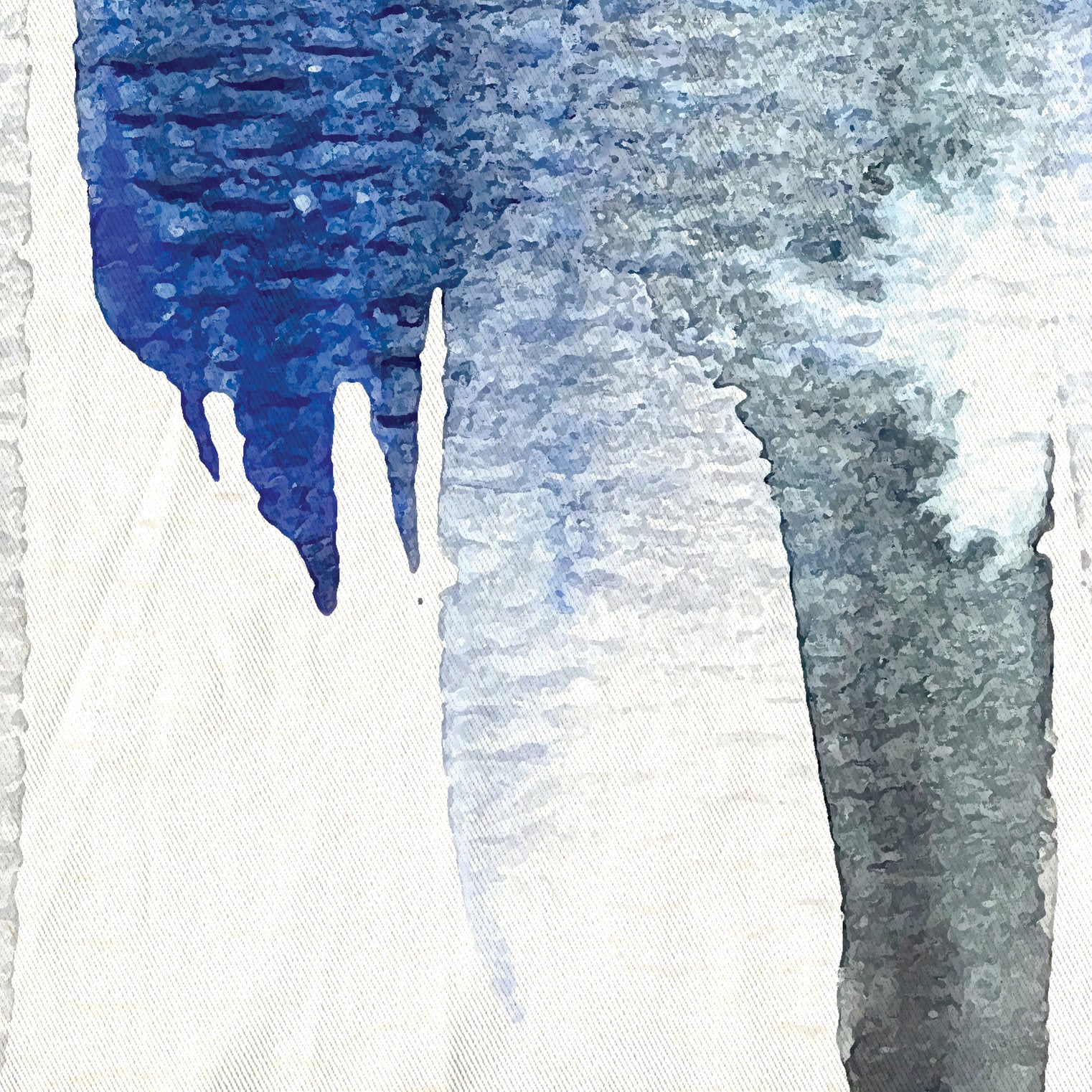 Deep Blue Watercolor Drops on White Abstract Contemporary Shower ...
