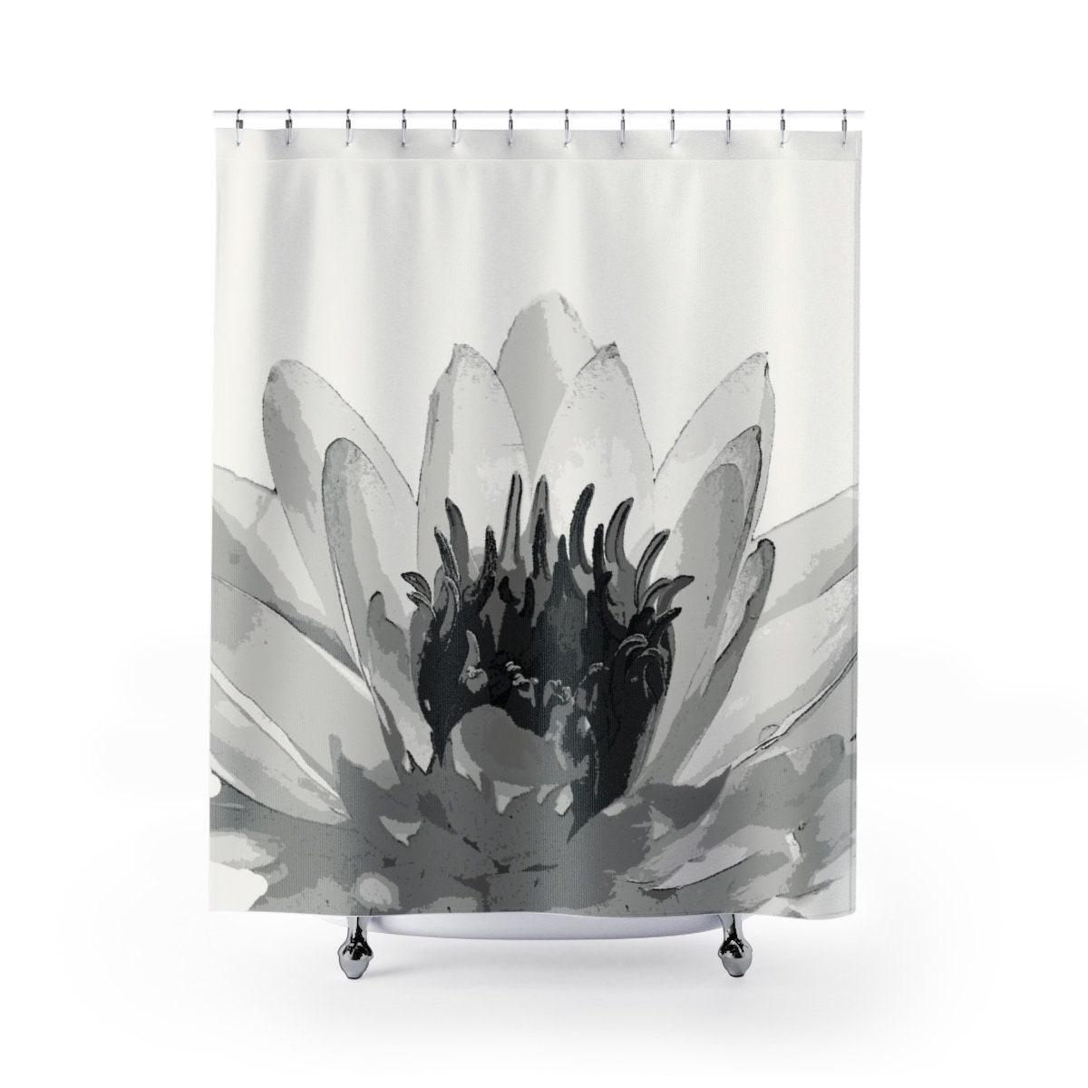 Lotus canvas obey Custom Fabric Shower Curtain 60x72 Inch