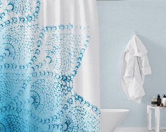 Tropical Teal Ombre & Spitze Mandala Tropischer Strand Chic Duschvorhang