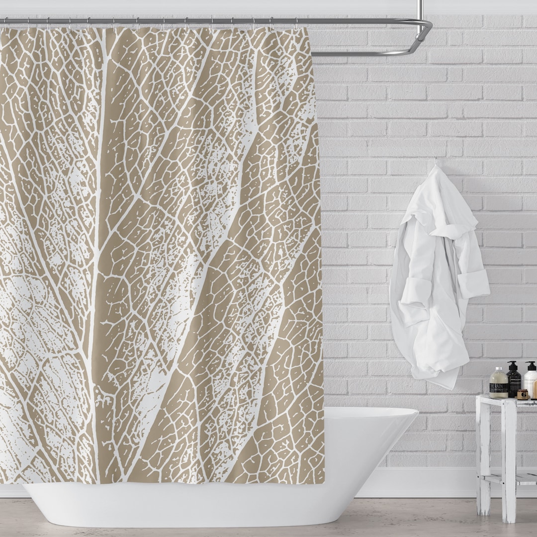 Neutral Shower Curtains Waves With Linen Texture Shower -  in 2023