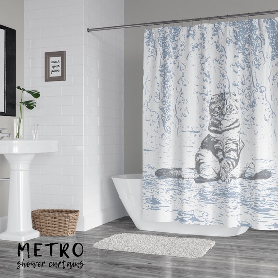 Wet Grumpy Cat Fabric Shower Curtain Etsy