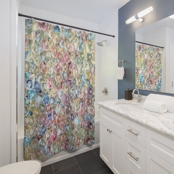 Pastel Water Beads Shower Curtain for Whimsical Kids Bathroom Etsy