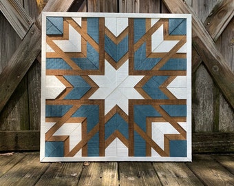 Blue star quilt, Barn quilt wall art, Farmhouse wall decor, Farmhouse, Wood wall art, Home decor, Wood wall signs, Wall art,