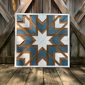 Blue star quilt, Barn quilt wall art, Farmhouse wall decor, Farmhouse, Wood wall art, Home decor, Wood wall signs, Wall art,