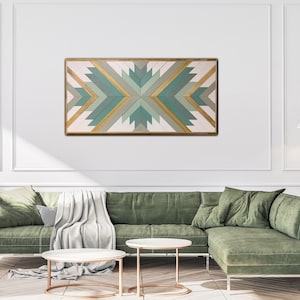 Mint, Wood wall art, Geometric wood wall art, Wood wall sign, Boho Decor, Home decor, Wood wall decor