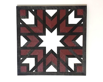 Red star quilt, Barn quilt wall art, Farmhouse wall decor, Farmhouse, Wood wall art, Home decor, Wood wall signs, Wall art,