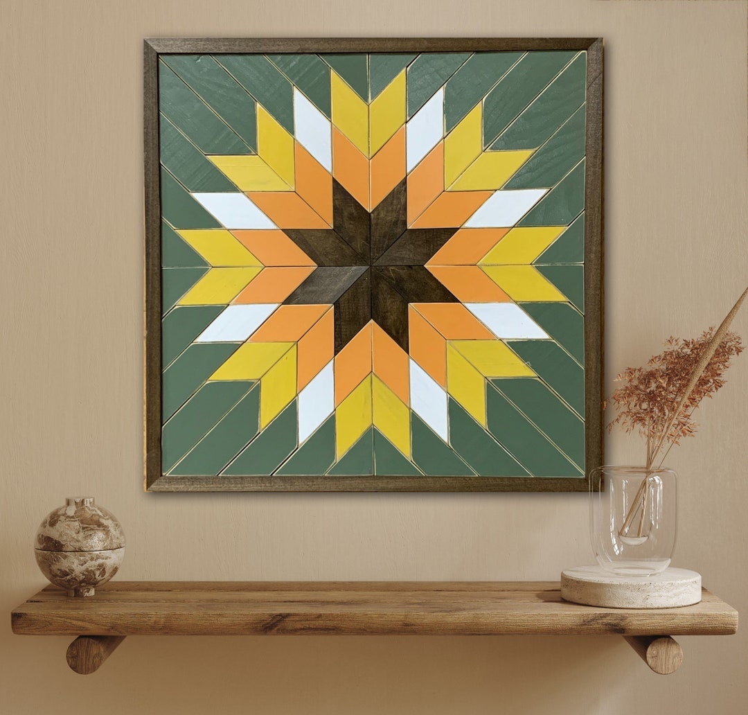 Barn Quilt Wall Art, Home Decor, Farmhouse Decor, Geometric Wood Wall
