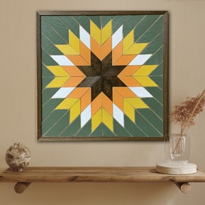 Barn Quilt Wall Art, Home Decor, Farmhouse Decor, Geometric Wood Wall Art, Wood Wall Art