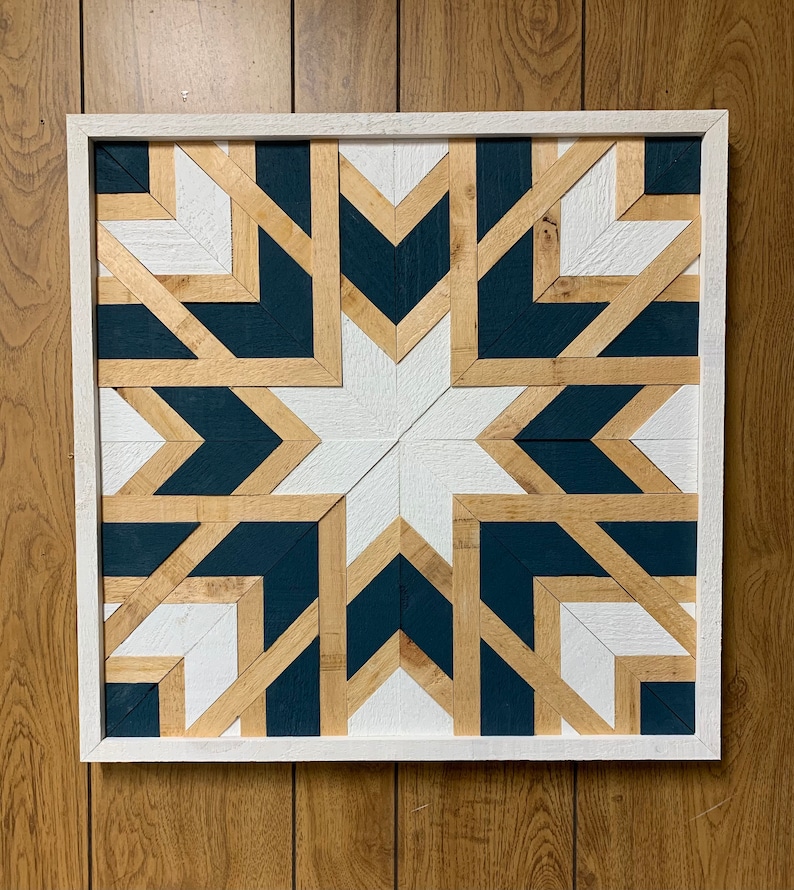 Blue Star Quilt Barn Quilt Wall Art Farmhouse Wall Decor Etsy