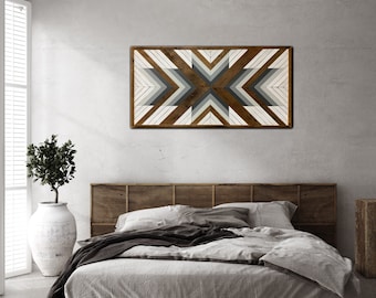 Farmhouse star, Wood wall art, Geometric wood wall art, Wood wall sign, Home decor, Farmhouse decor, Reclaimed wood wall art