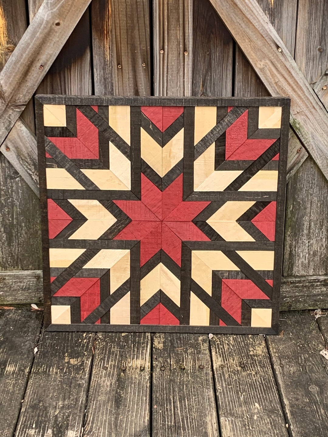 Barn Quilt Wall Art, Geometric Wall Art, Farmhouse Wall Decor, Home