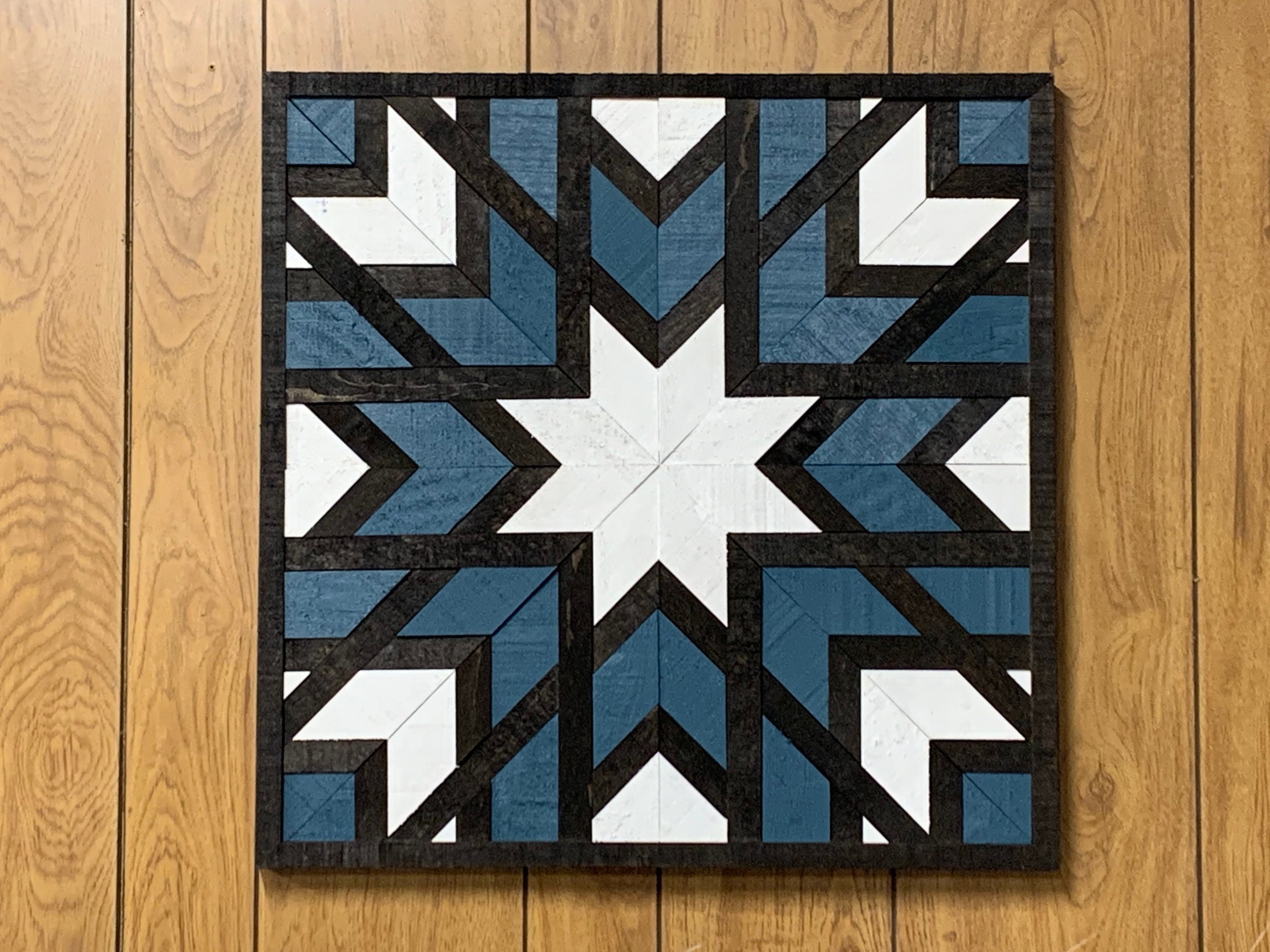 Blue Star Quilt Barn Quilt Wall Art Farmhouse Wall Decor | Etsy