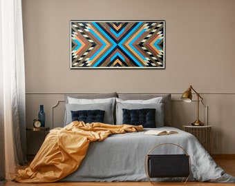 Navajo, Geometric wood wall art, Wood wall art, Native American wood wall art, Native art, Tribal art, Home decor, Wood wall sign