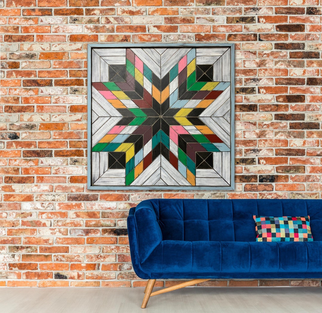 Barn Quilt Wall Art, Geometrical Wall Art, Home Decor, Wall Art Etsy