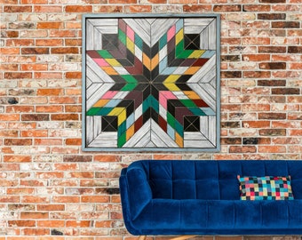 Barn quilt wall art, Geometrical wall art, home decor, wall art