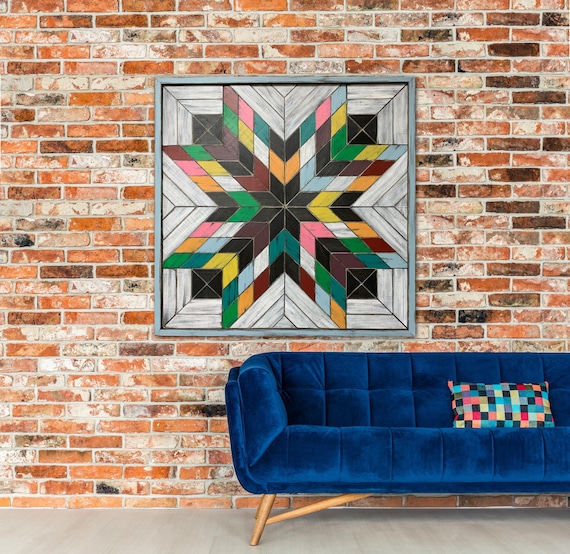 Barn Quilt Wall Art Geometrical Wall Art Home Decor Wall Etsy