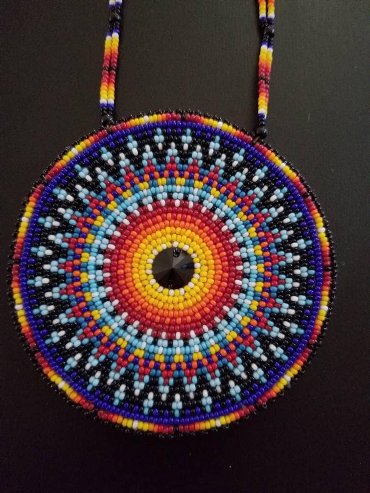 Native American Beaded Medallion Created by Thomas Harvey an Etsy