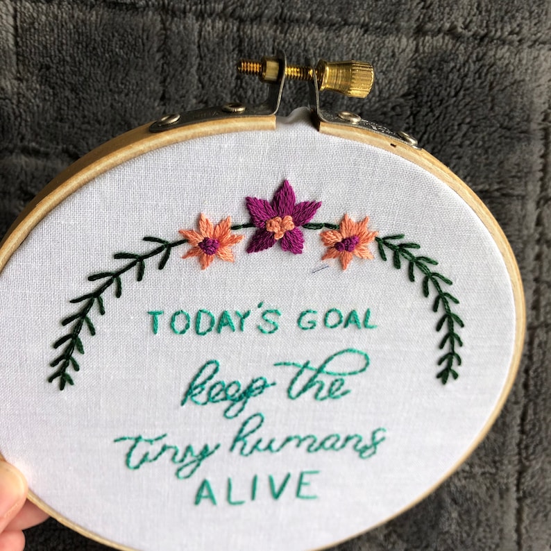 Flowers Home Decor Embroidery Hoop Art 5\u201d hoop Birthday Gift Floral Mother/'s Day Gift