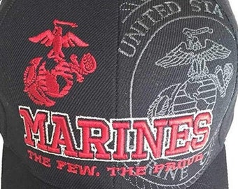 United States Marine Corps Military Hat - The Few The Proud - Bk/Rd