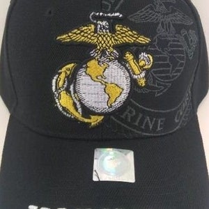 United States Marine Corps Military Hat - The Few The Proud - Bk/Rd Black W/White+Yellow