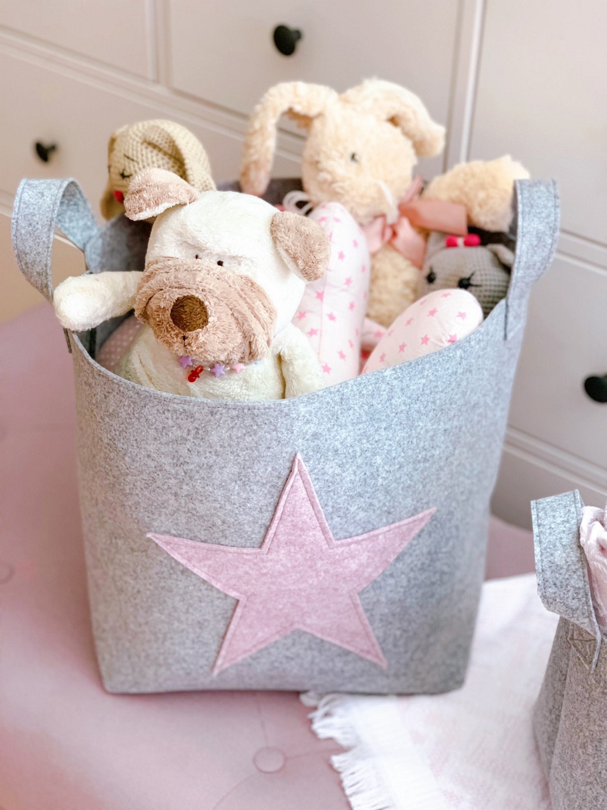 Nursery Felted Large Box Toys Storage Basket Felt Storage Bin Etsy