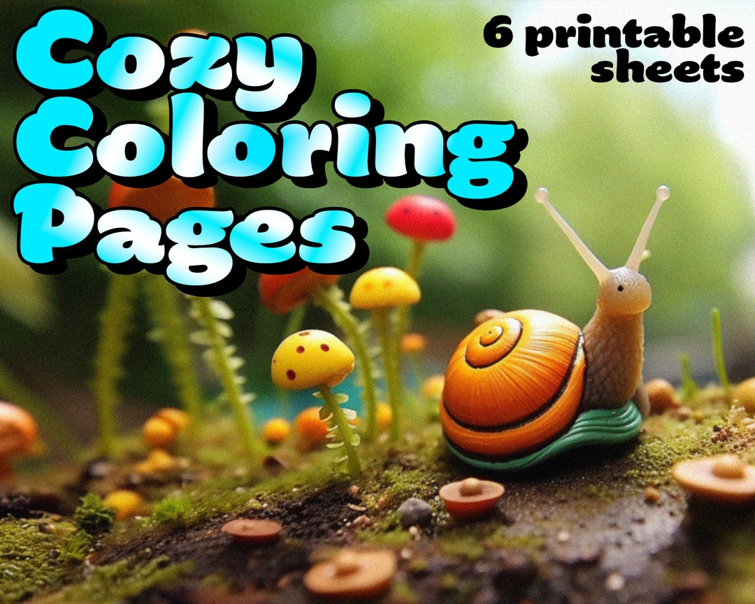 Printable Cozy Coloring Sheets - Etsy
