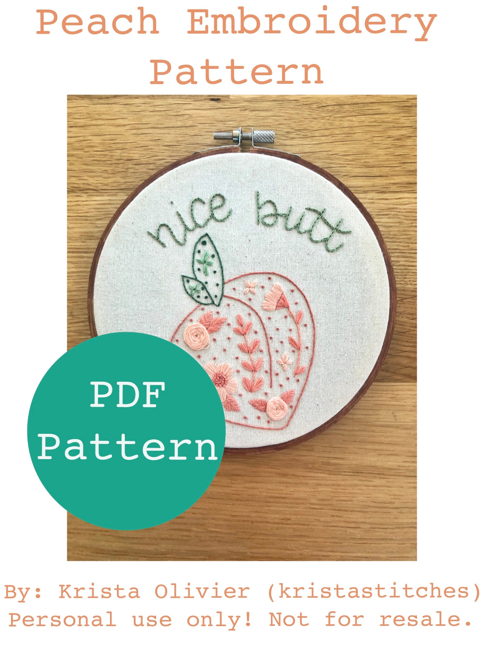 Peach embroidery pdf sybju  etsy Peach embroidery pdf sybju  etsy