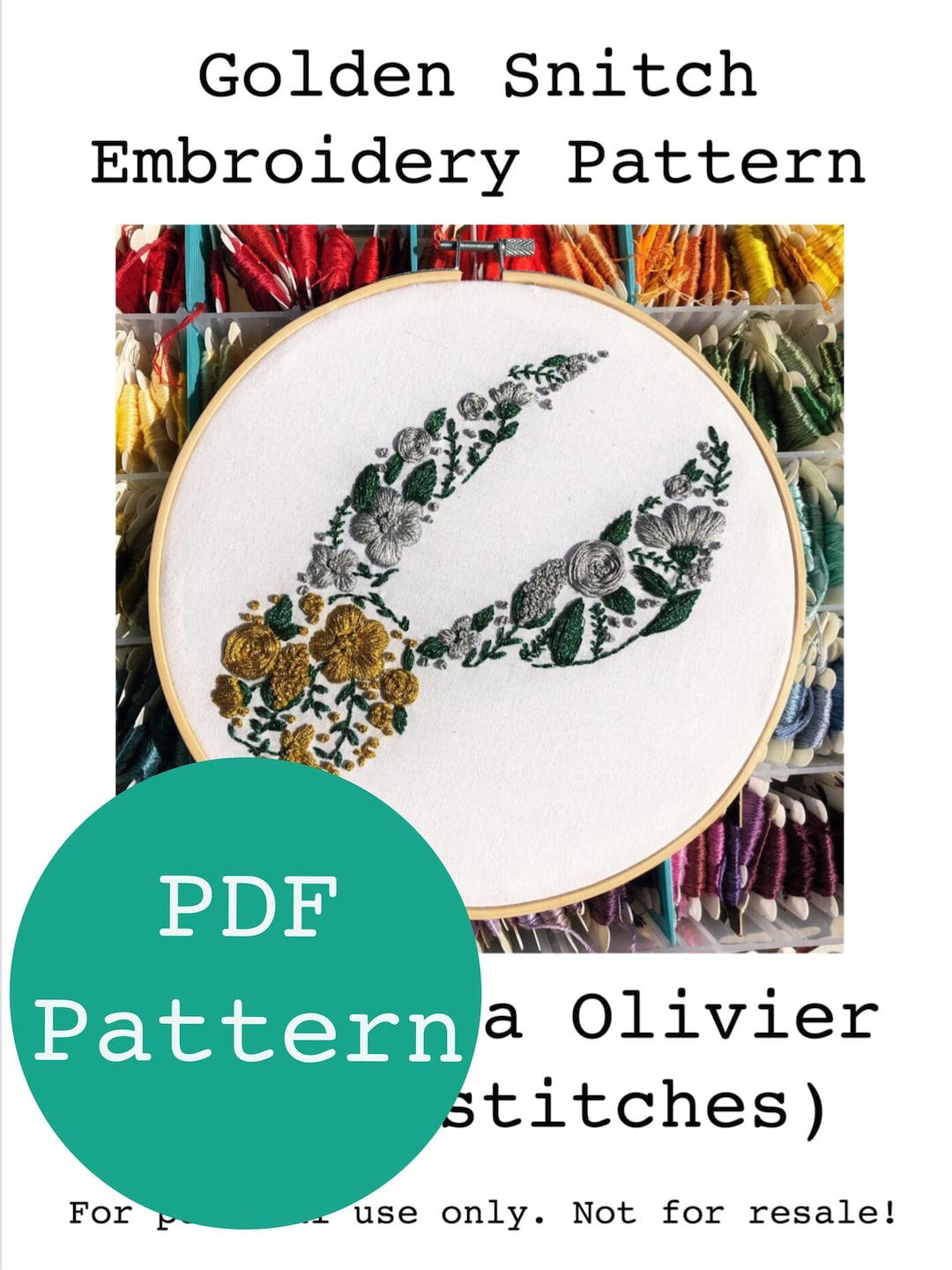 Snitch Pattern Snitch Embroidery Pattern - Etsy