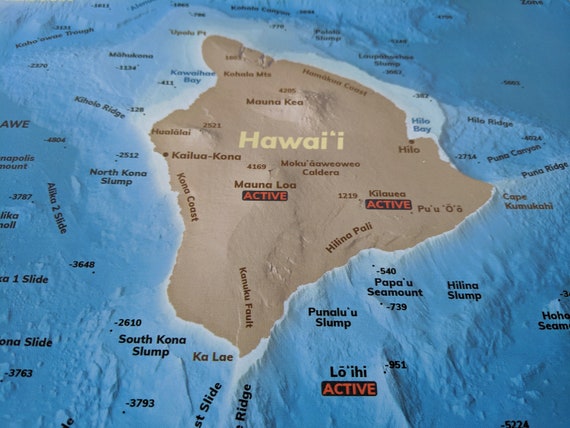 Hawaii Bathymetry Ocean Depth Topographic Seafloor Map Includes Northwestern Islands