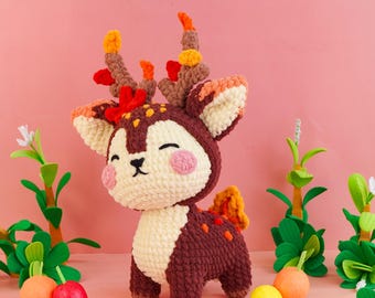 Autumn Deer Crochet Pattern, Four Seasons Deer Amigurumi, Deer Crochet Pattern, Stuffed Animal Crochet, Deer Plush Pattern, PDF Pattern