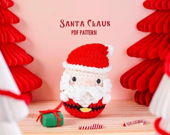 Santa Claus No Sew Crochet Pattern, Christmas Crochet Pattern, No Sew Amigurumi Pattern, Christmas Amigurumi PDF, Santa Claus Pattern