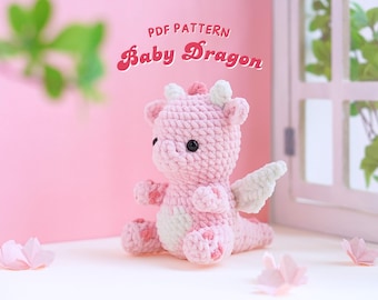 Baby Dragon Crochet Pattern, Valentine Pattern Tutorials, Rosie The Dragon Crochet Pattern, Adorable Dragon Crochet Pattern