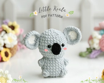 Patrón de koala sin costuras, patrones de amigurumi sin costuras, patrón de crochet, patrón de peluche