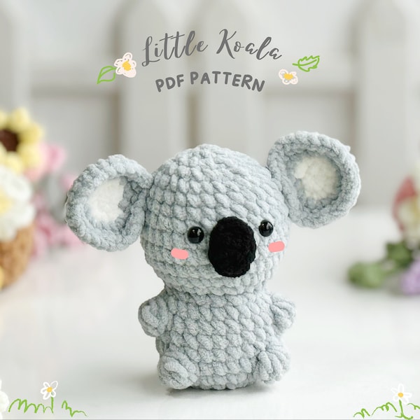 Koala No Sew Crochet Pattern, No Sew Amigurumi Crochet Patterns, Crochet Pattern, Plushie Pattern
