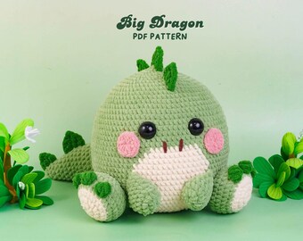 Big Dragon Crochet Pattern, Dragon Amigurumi Pattern, Fantasy Creature Plush Crochet, Handmade Toy Design, Plush Dragon Design, PDF Pattern