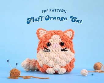 Fluff Orange Cat Crochet Pattern, Stuffed Animal Crochet Pattern, Amigurumi Crochet Pattern, Cat Crochet Pattern