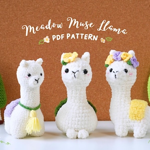 Llama Low Sew Virkmönster Bundle, Vaggvisa Virkmönster, Halo Virkmönster, Tranquil Bloom Virkmönster, Amigurumi Virkmönster