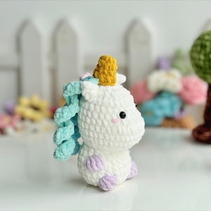 Unicorn No Sew Crochet Pattern, No Sew Amigurumi Crochet Patterns, Crochet Pattern, Plushie Pattern image 3