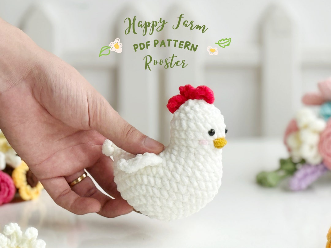 Rooster No Sew Crochet Pattern, No Sew Amigurumi Crochet Patterns ...